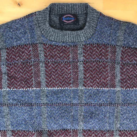 Jantzen Other - VTG Jantzen Wool Sweater Crewneck Gray Multicolor Made In USA EUC
